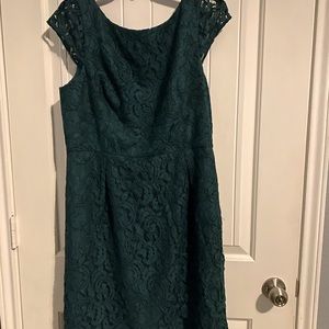 J.Crew Green Lace cocktail dress